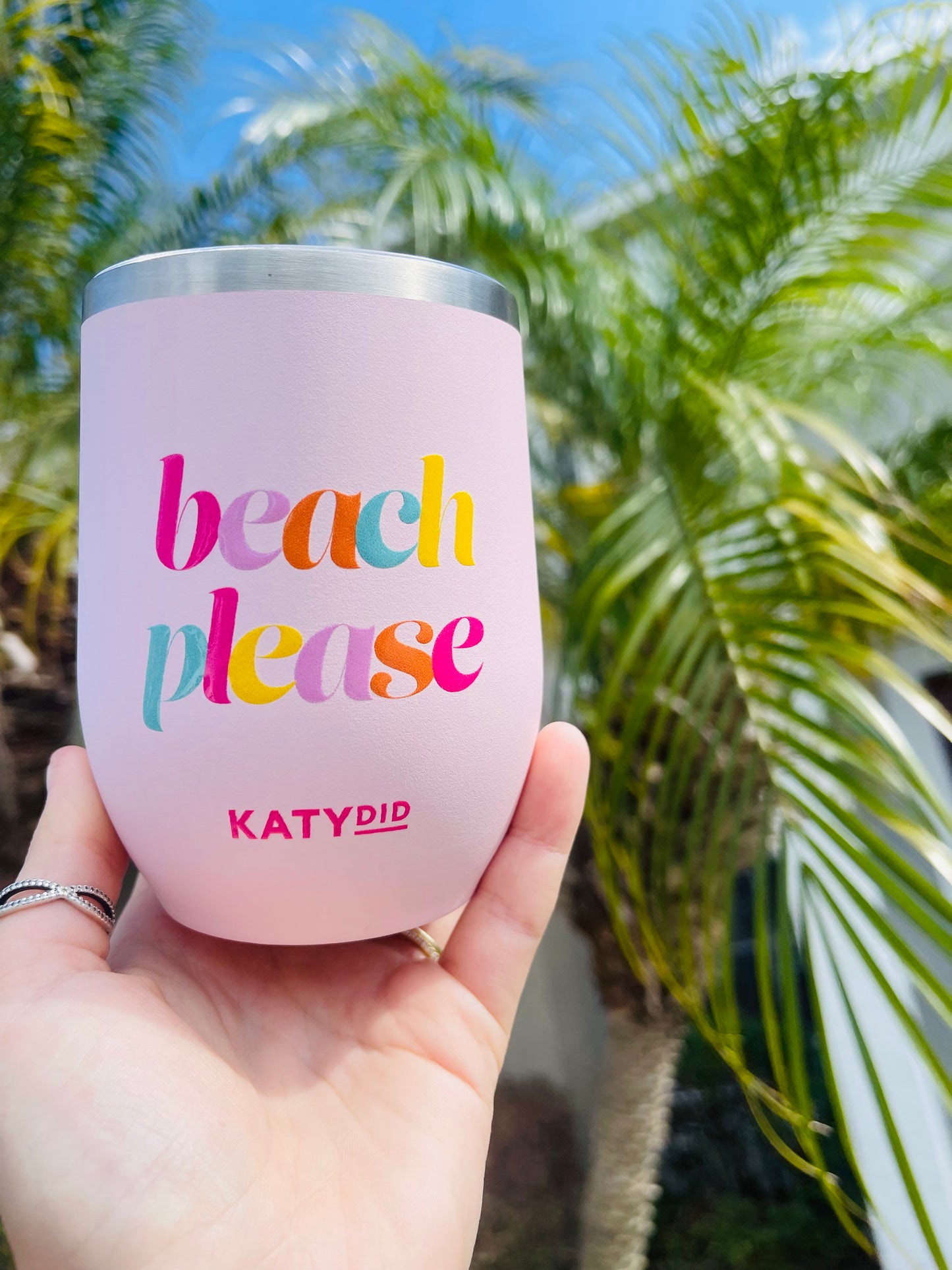 Beach PLEASE Wine Tumbler