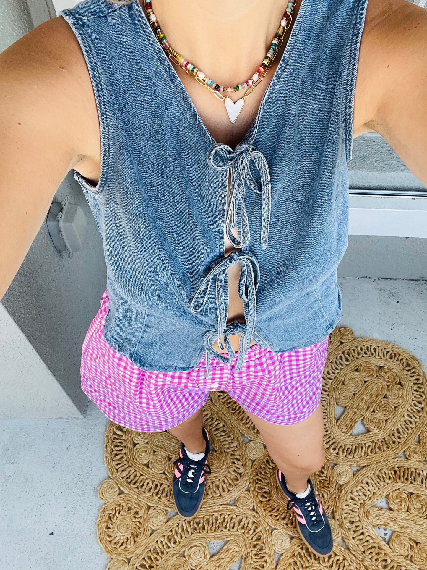 Beverly Bow Denim Top