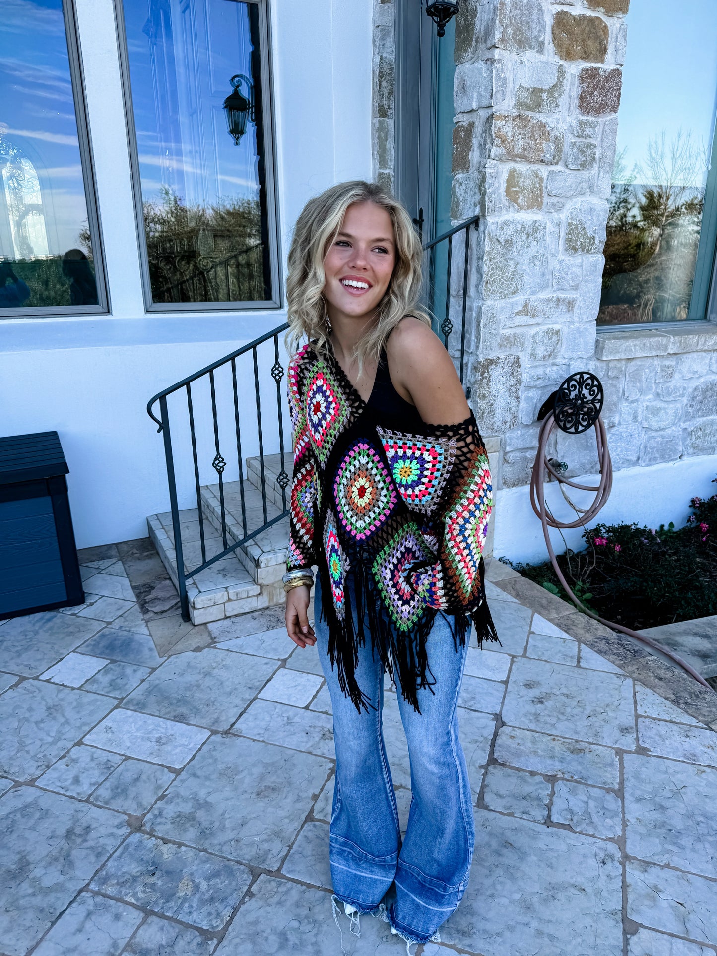 Boho Crochet Knitted Top