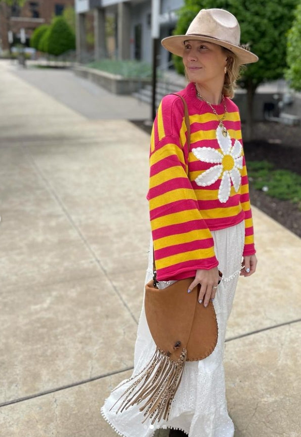 Retro Daisy Summer Sweater