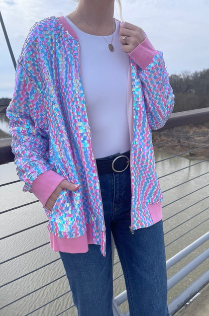 Cotton Candy Kisses Bomber Jacket