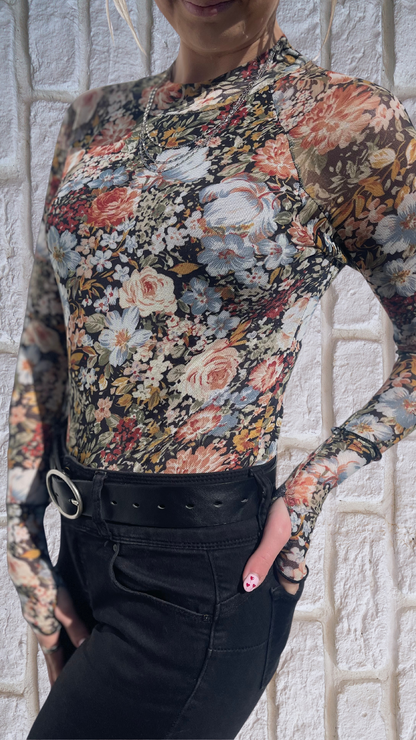 Foxy Floral Mesh Top