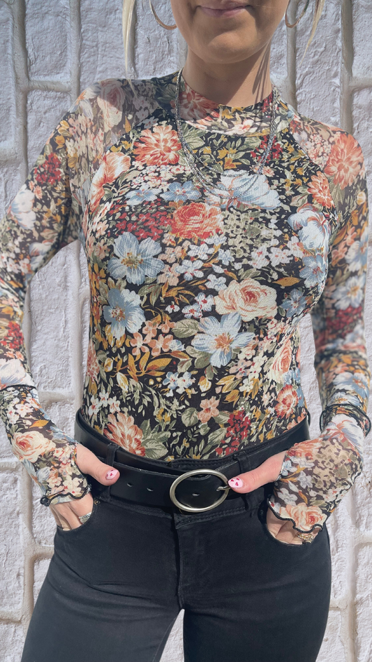 Foxy Floral Mesh Top