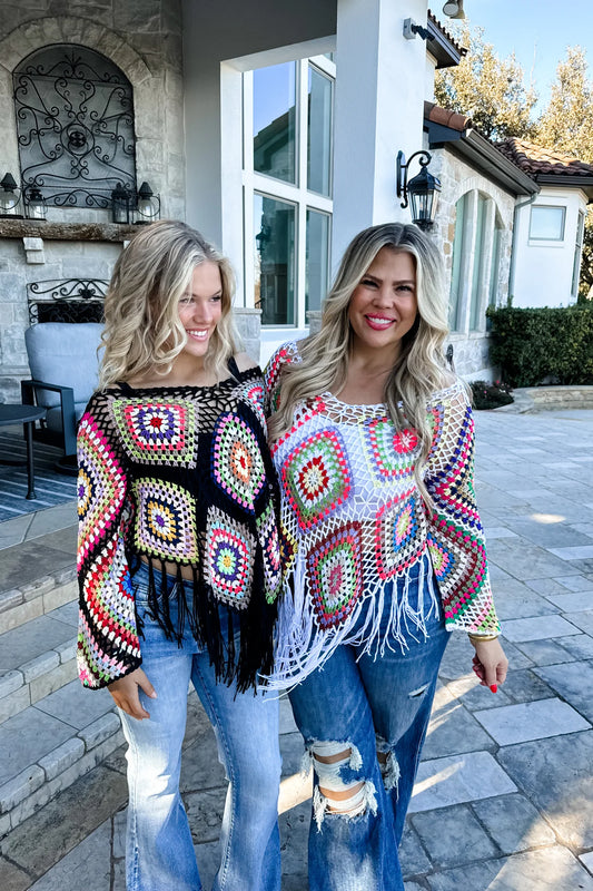 Boho Crochet Knitted Top
