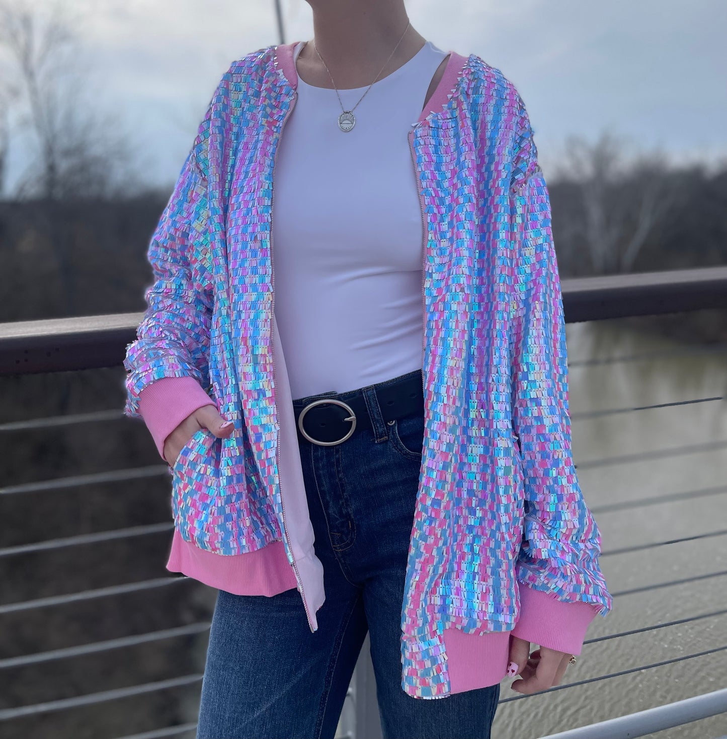 Cotton Candy Kisses Bomber Jacket