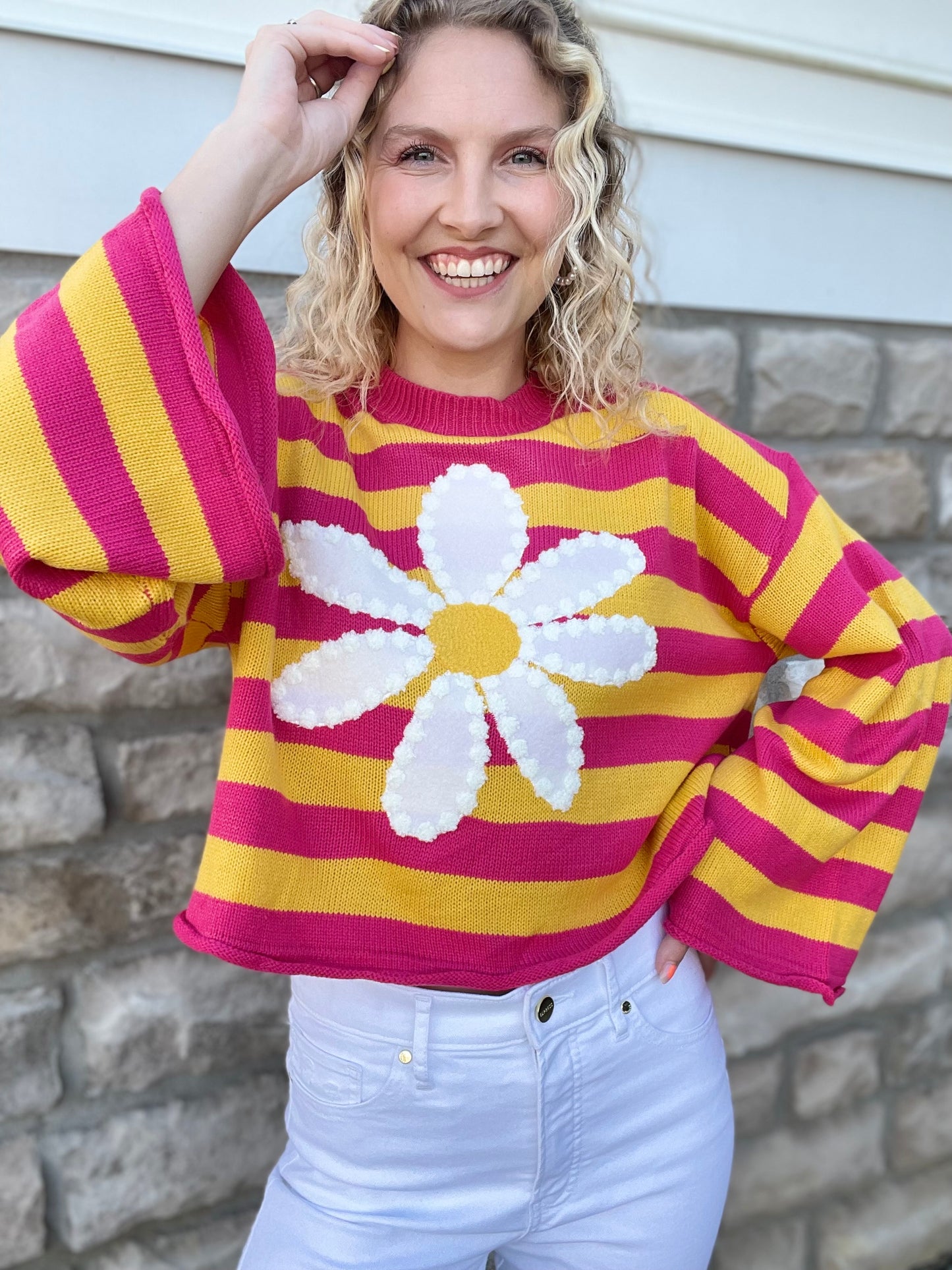 Retro Daisy Summer Sweater