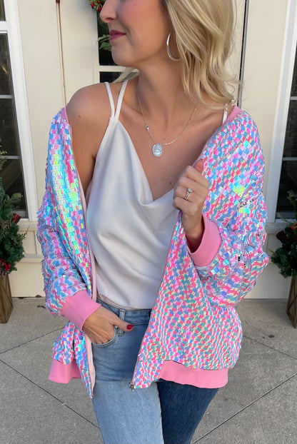 Cotton Candy Kisses Bomber Jacket