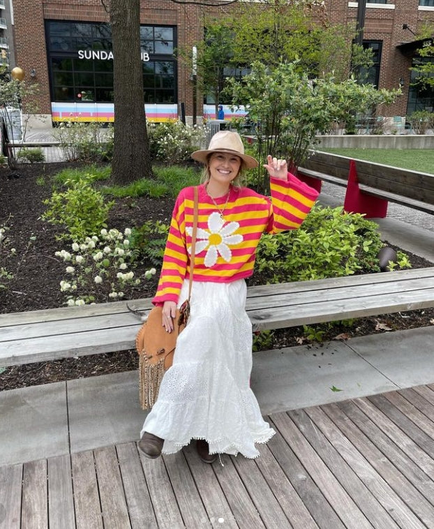 Retro Daisy Summer Sweater
